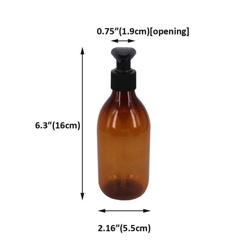 zmybcpack 8 Pack 8OZ Empty Plastic Pump Lotion Bottles with 1 Pen, Labels & Silicone Funnel, Amber Color Lotion Dispenser with Locking Lotion Pump for Body Wash, Shampoo, Massage Lotion, Gel - Image 4